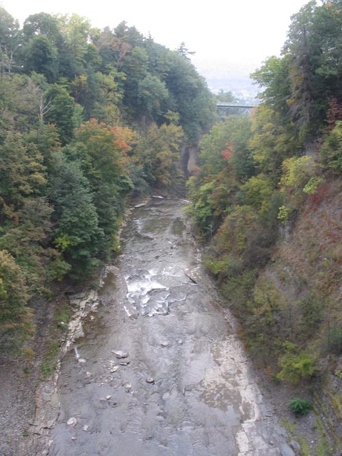 Fall Creek, View From The Suspension Bridge Looking West, Cornell University, Ithaca, New York, October 9, 2004