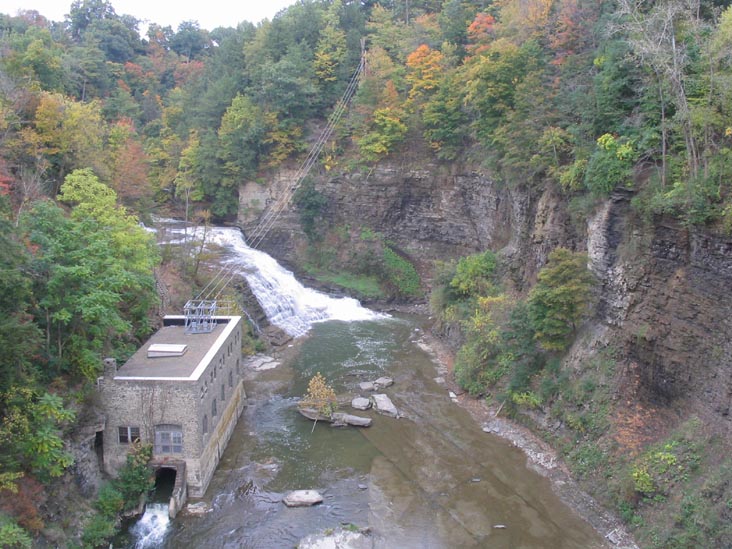 Fall Creek, View From The Suspension Bridge Looking East, Cornell University, Ithaca, New York, October 9, 2004