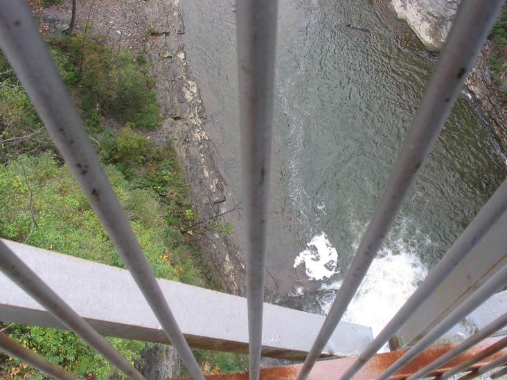 View Looking Down From The Suspension Bridge, Cornell University, Ithaca, New York, October 9, 2004