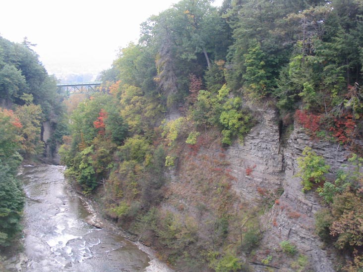 View From The Suspension Bridge Looking West, Cornell University, Ithaca, New York, October 9, 2004