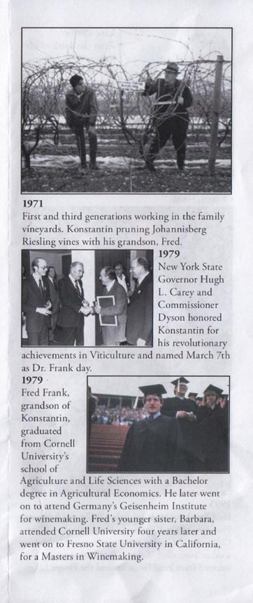 Dr. Konstantin Frank Vinifera Wine Cellars Celebrating 50 Years Brochure