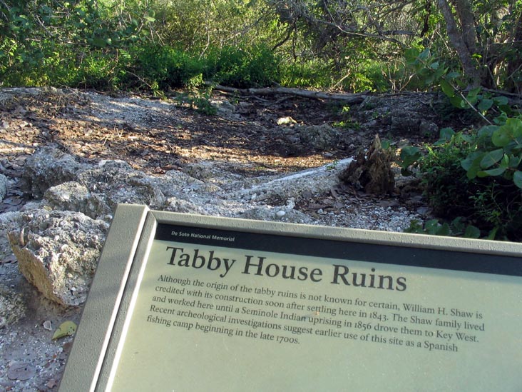 Tabby House Ruins, De Soto National Memorial, 3000 75th Street NW, Bradenton, Florida