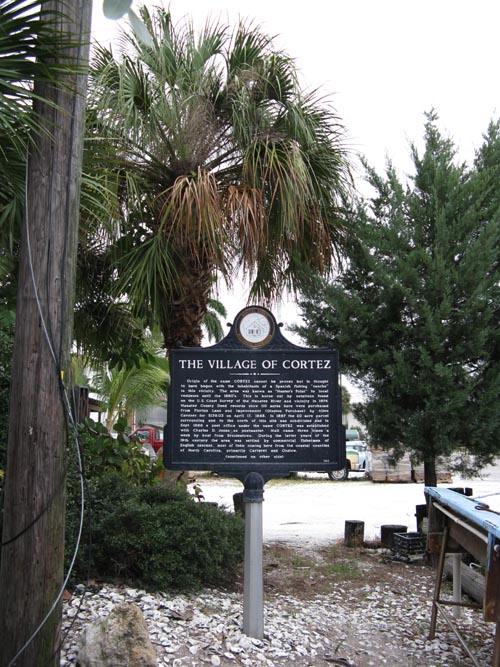 Village of Cortez Historical Plaque Outside Star Fish Company, 12306 46th Avenue West, Cortez, Florida, November 9, 2009