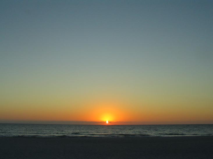 Sunset From Four Winds Beach Resort, Longboat Key, Florida, November 8, 2007, 5:41 p.m.