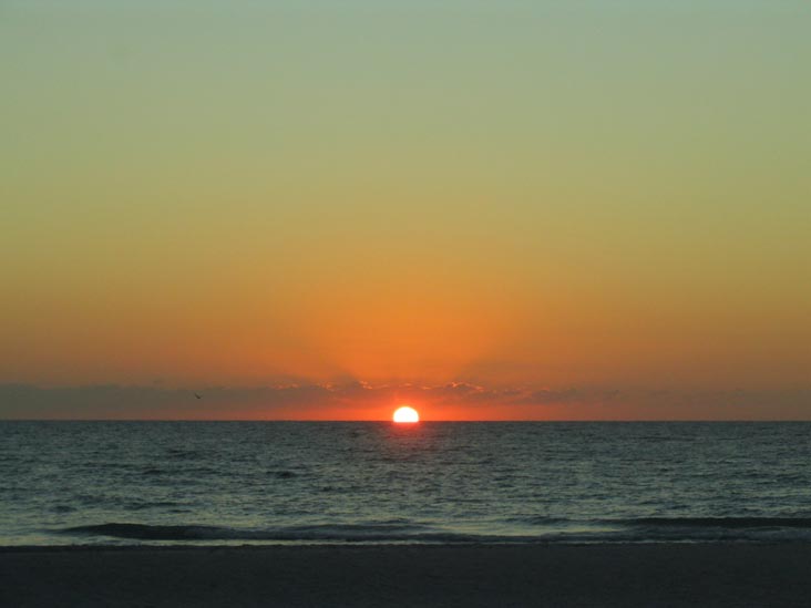 Sunset From Four Winds Beach Resort, Longboat Key, Florida, November 8, 2007, 5:44 p.m.