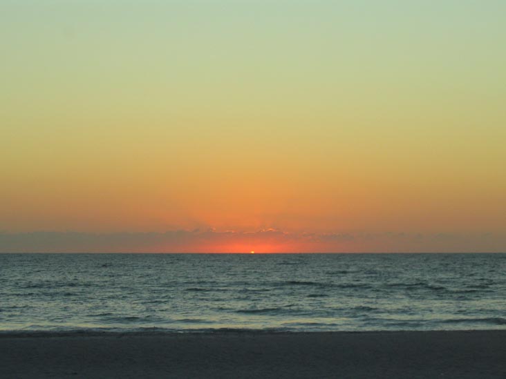 Sunset From Four Winds Beach Resort, Longboat Key, Florida, November 8, 2007, 5:45 p.m.