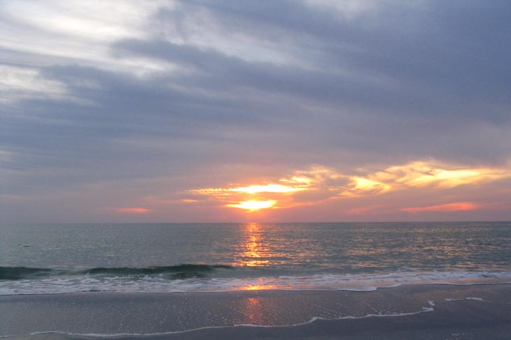 Sunset From Four Winds Beach Resort, Beach, Longboat Key, Florida, November 10, 2006, 5:28 p.m.