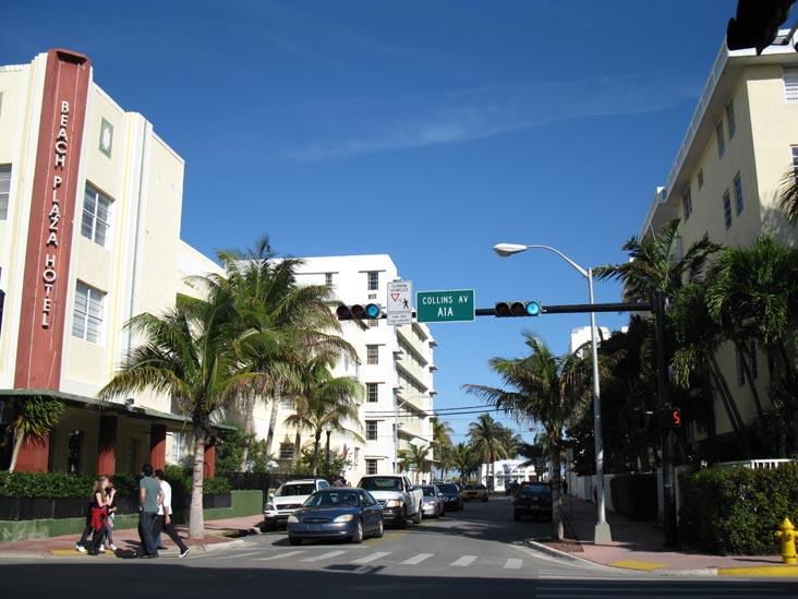 Looking East Down 14th Street From Collins Avenue, South Beach, Miami, Florida