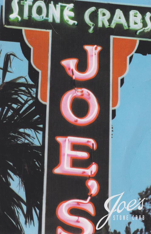 Postcard, Joe's Stone Crab, 11 Washington Avenue, South Beach, Miami, Florida