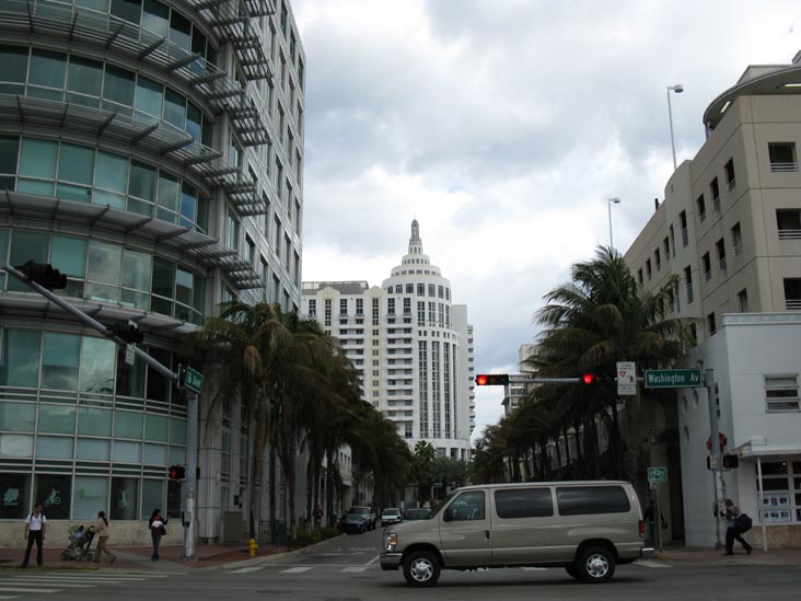 Looking East Down 16th Street From Washington Avenue, South Beach, Miami, Florida