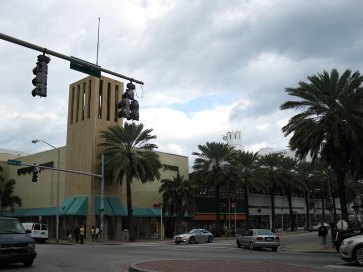 Washington Avenue and Lincoln Road, NE Corner, South Beach, Miami, Florida