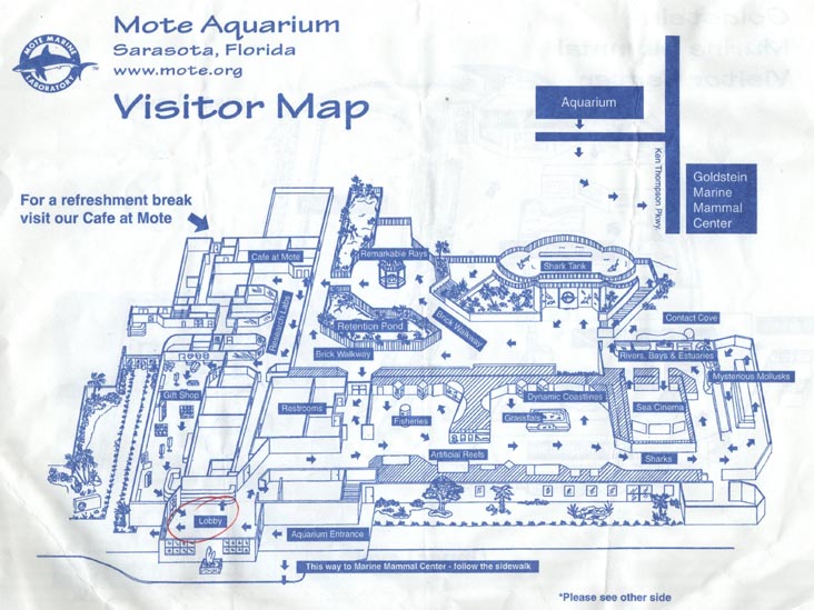 Visitor Map, Mote Marine Laboratory, Sarasota, Florida, November 13, 2004