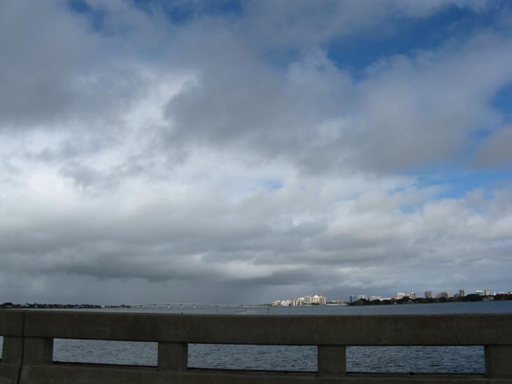 Sarasota Bay and John Ringling Causeway Bridge From Siesta Drive, Sarasota, Florida