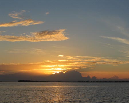 Sunset, North Pier, Sunshine Skyway, Tampa-St. Petersburg, Florida, November 13, 2004