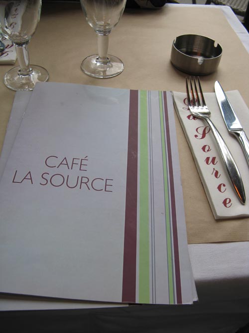 Menu, Café La Source, 49, Boulevard de La Tour Maubourg, 7e Arrondissement, Paris, France