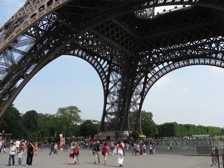 Underneath Eiffel Tower (Tour Eiffel), Champ de Mars, 7e Arrondissement, Paris, France, May 25, 2009, 3:27 p.m.