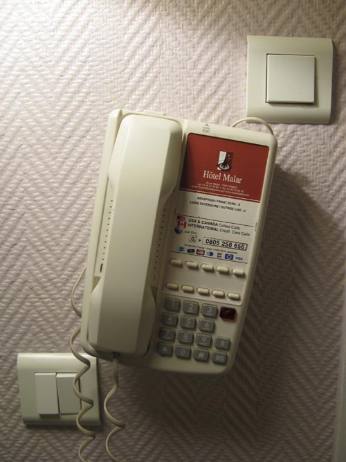Telephone, Room 318, Hotel Malar, 29, Rue Malar, 7e Arrondissement, Paris, France