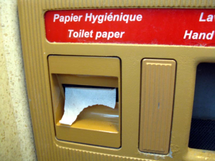 Papier-Hygiénique (Toilet Paper), Sanisette (Toilettes Accès Gratuit/Free Public Toilet), Boulevard des Capuchines, 9e Arrondissement, Paris, France