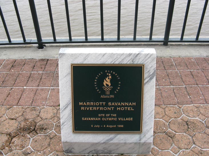 Savannah Olympic Village Marker, Savannah Marriott Riverfront, 100 General McIntosh Boulevard, Savannah, Georgia