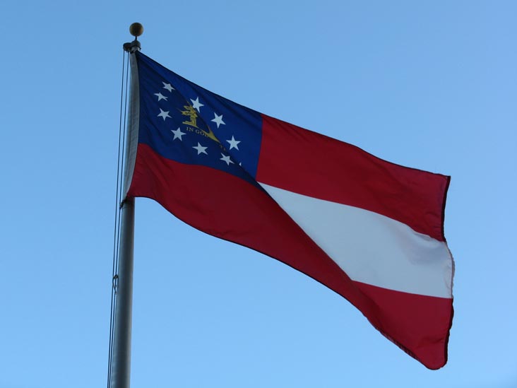 Georgia State Flag, Savannah Marriott Riverfront, 100 General McIntosh Boulevard, Savannah, Georgia