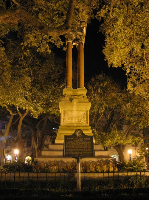 Tomochichi's Grave Historical Marker and William Washington Gordon Monument, Wright Square, Savannah, Georgia