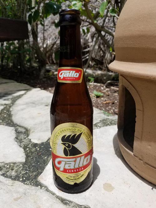 Gallo Beer, La Lancha, Lake Petén Itzá, Petén, Guatemala, July 22, 2019
