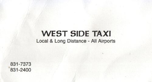 West Side Taxi Business Card