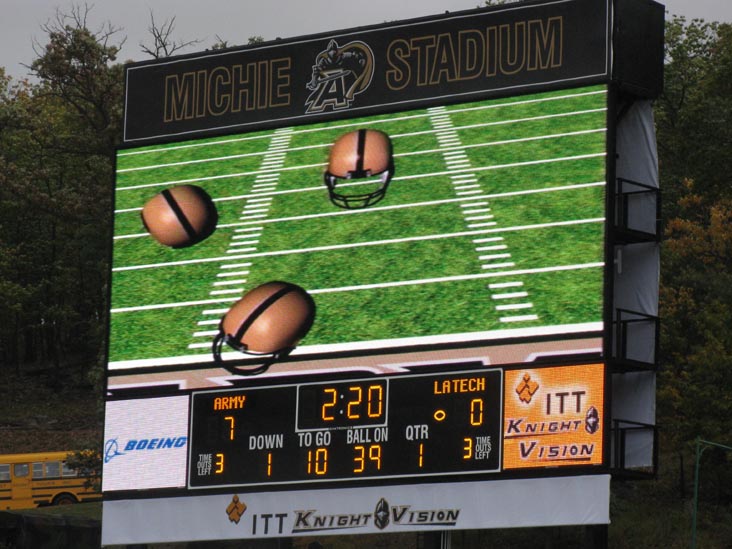 Knight Vision Scoreboard, Army vs. Louisiana Tech, Michie Stadium, United States Military Academy at West Point, New York, October 25, 2008