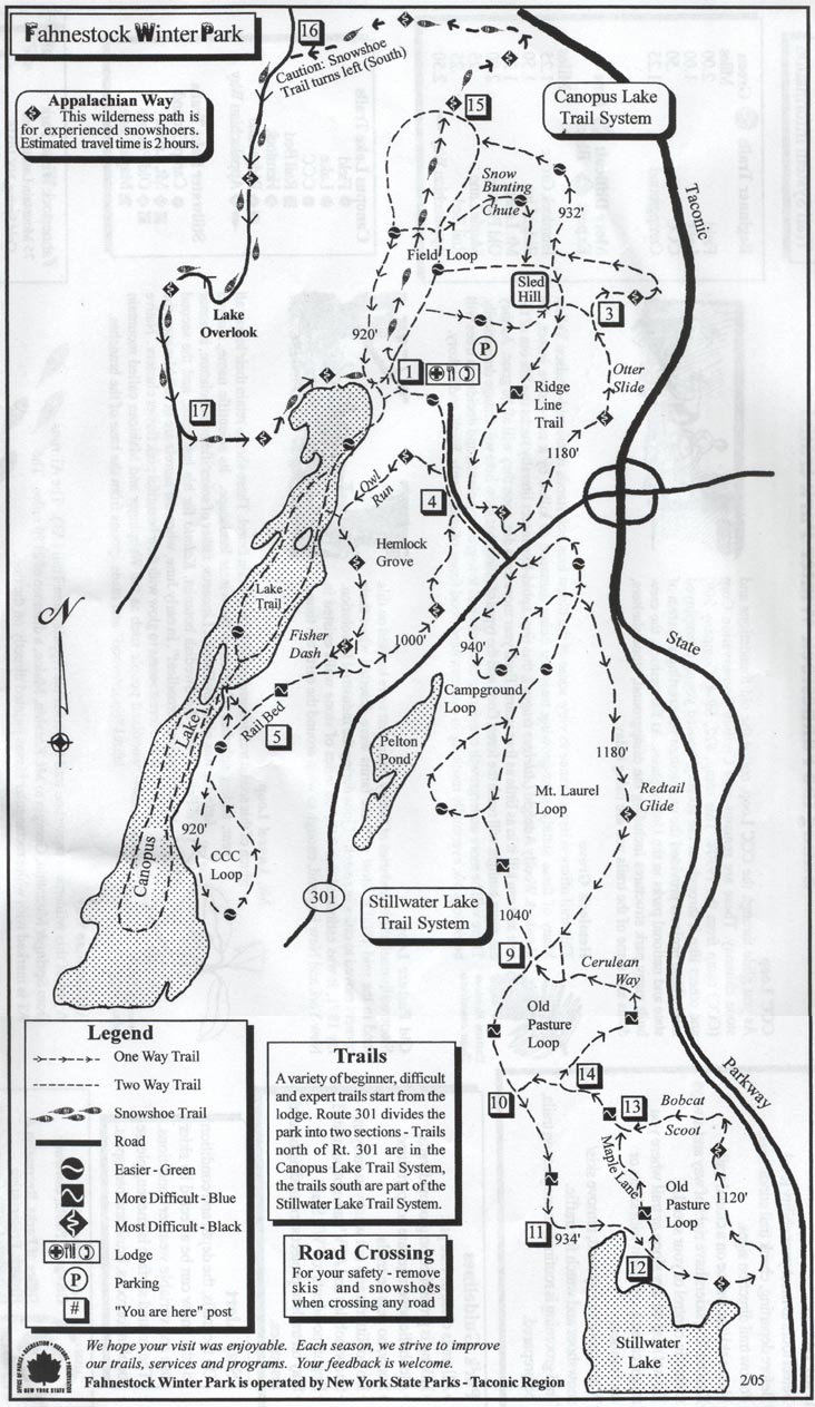 Fahnestock Winter Park Trail Map