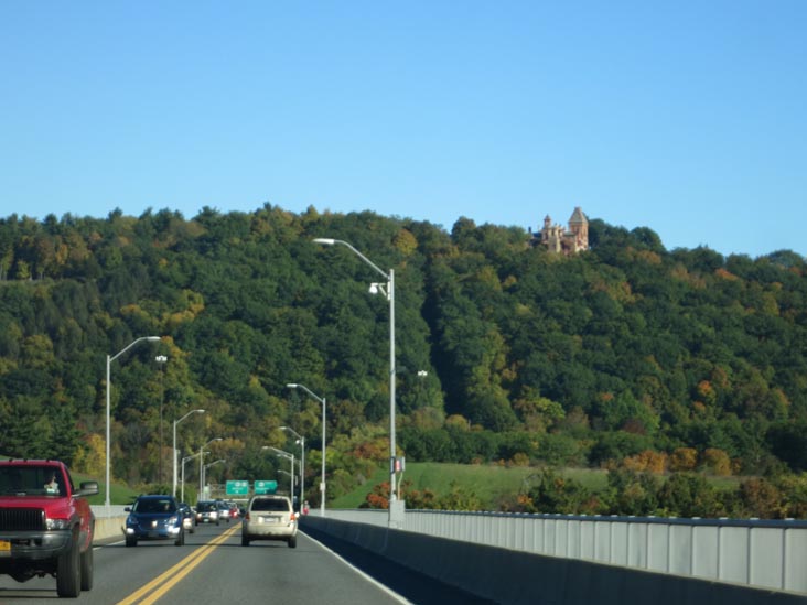 Olana State Historic Site From Rip Van Winkle Bridge Between Catskill and Hudson, Hudson Valley, New York, October 12, 2015
