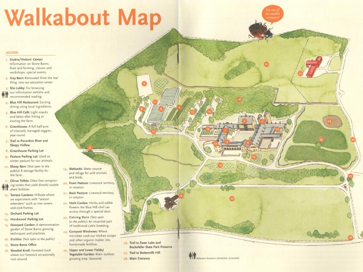 Walkabout Map, Stone Barns Center for Food and Agriculture, 630 Bedford Road, Pocantico Hills, New York