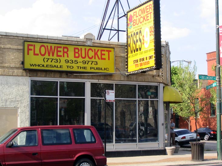 Flower Bucket, Belmont and Seminary, Chicago, Illinois
