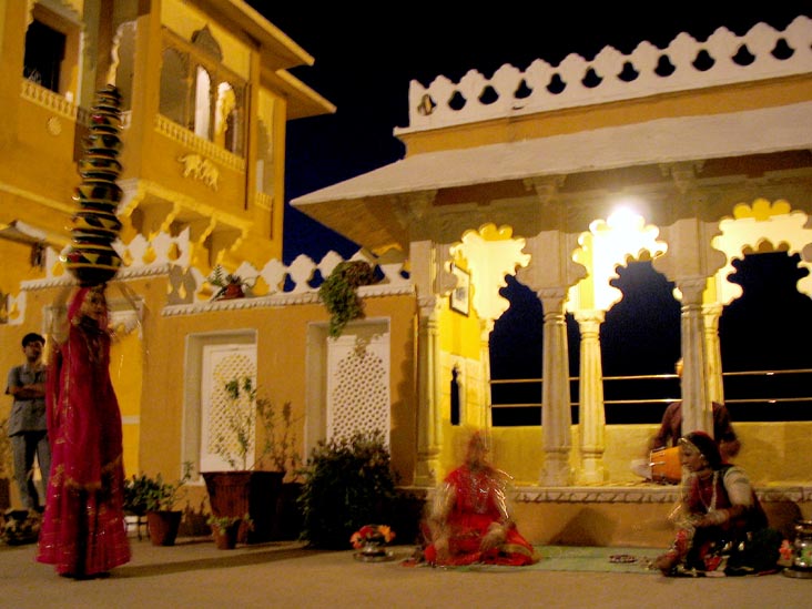 Evening Show, Central Courtyard, Deogarh Mahal Palace, Deogarh, Rajasthan, India