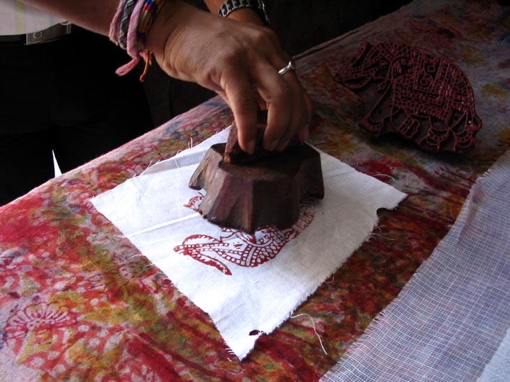 Block Print Demonstration, Krishna Textiles, Sitaram Puri, Amer Road, Jaipur, Rajasthan, India