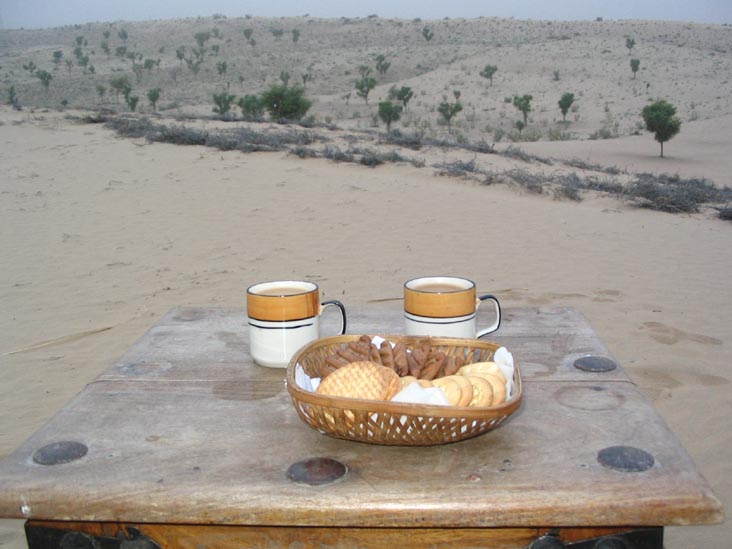 Tea, Khimsar Dunes Village, Safari, Khimsar Fort, Khimsar, Rajasthan, India