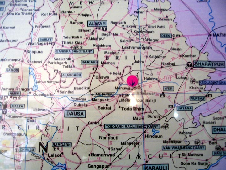 Map, Rajasthan Motel, National Highway No. 11, Mahuwa, Rajasthan, India