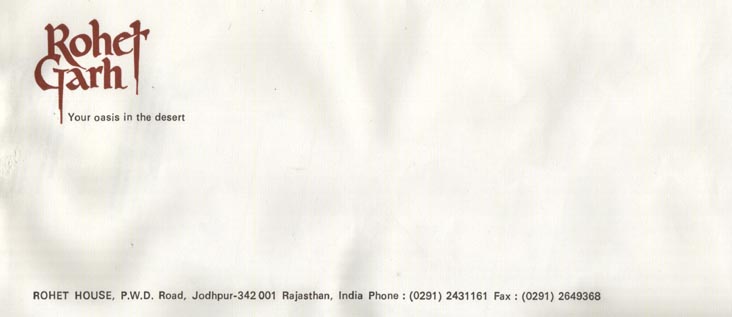 Envelope, Rohet Garh, Rajasthan, India