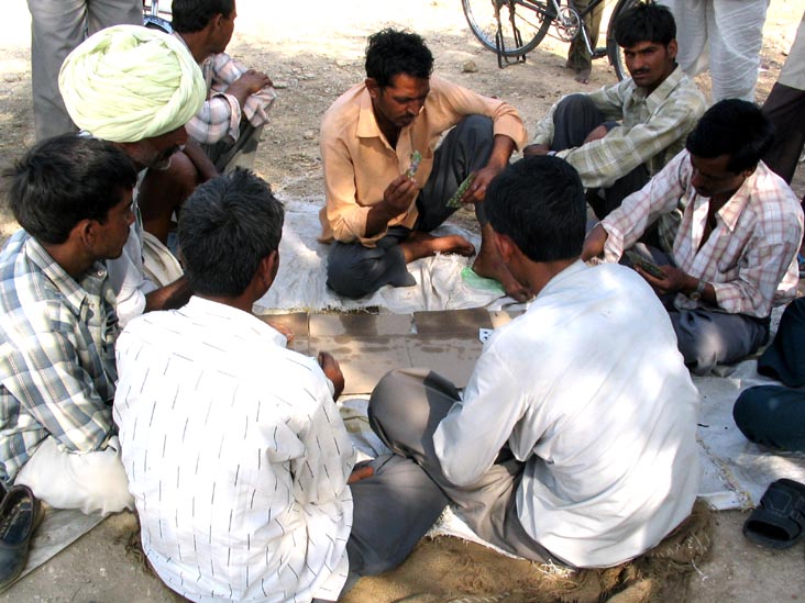 Card Game, Roadside Tea Stand Between Nasirabad And Mangliawas, Rajasthan, India