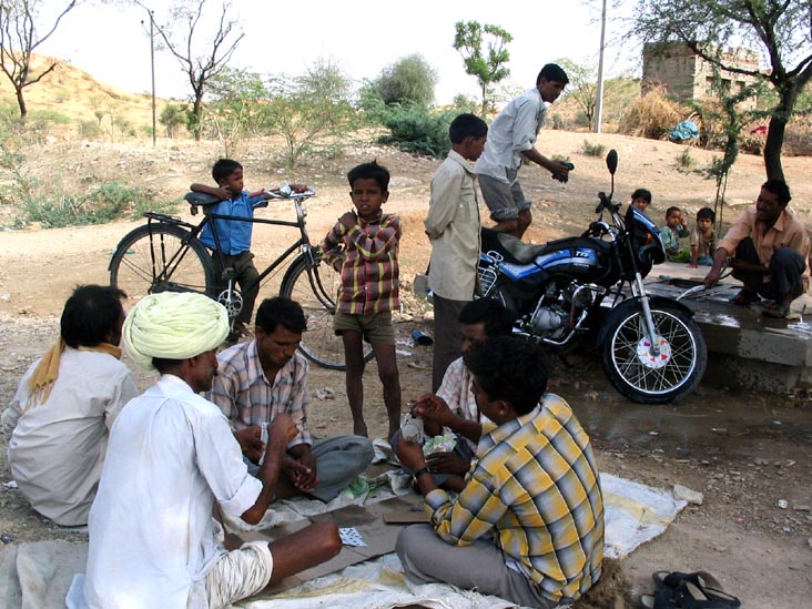 Card Game, Roadside Tea Stand Between Nasirabad And Mangliawas, Rajasthan, India
