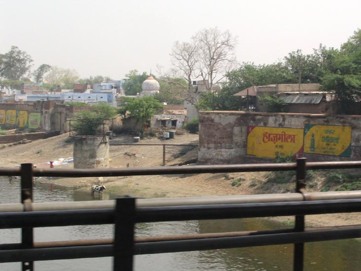 Bank Of The Yamuna River From Strachey Bridge, Agra, Uttar Pradesh, India