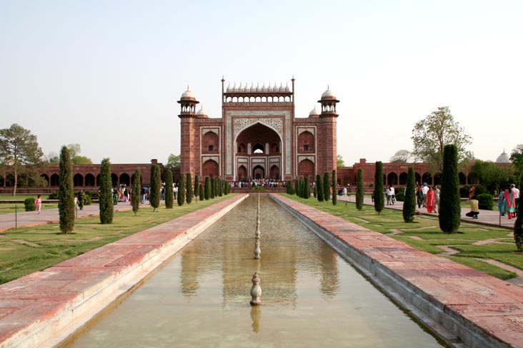 Looking Back At Gateway From Garden, Taj Mahal, Agra, Uttar Pradesh, India