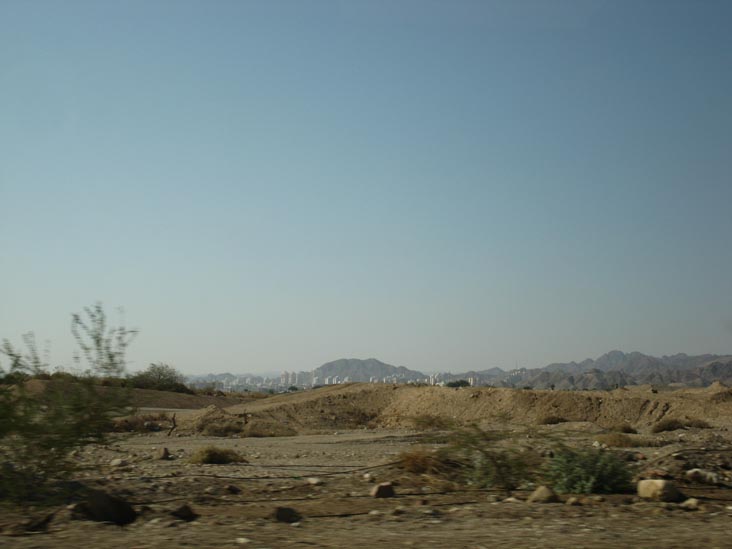 View of Eilat From Route 109 Approaching Yitzhak Rabin/Arava Border Crossing, Eilat, Israel