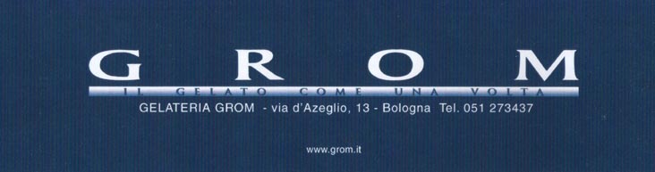 Business Card, Grom, Via d'Azeglio, 13, Bologna, Emilia-Romagna, Italy