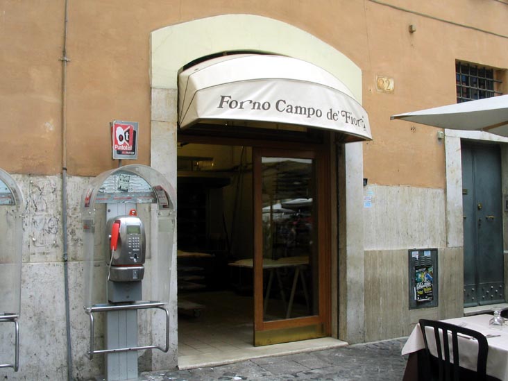 Restaurant, Forno Campo de' Fiori, Campo de' Fiori, 22, Rome, Lazio, Italy