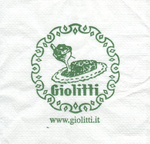 Napkin, Giolitti al Vicario, Via Uffici del Vicario, 40, Rome, Lazio, Italy