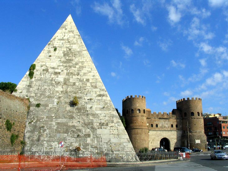 Aurelian Wall, Pyramid of Caius Cestius, Piazzale Ostiense, Rome, Lazio, Italy