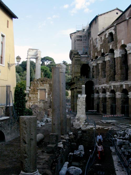 Ruins Near Portico d'Ottavia, Rome, Lazio, Italy