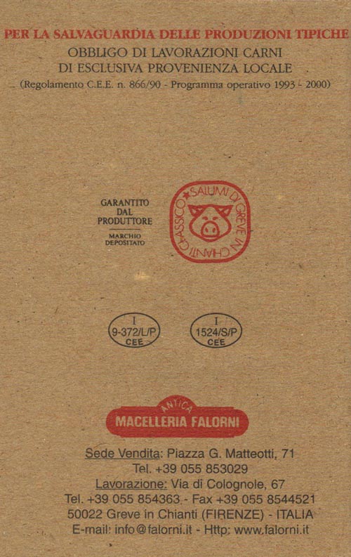 Brochure, Antica Macelleria Falorni, Piazza Giacomo Matteotti, 66-71, Greve in Chianti, Tuscany, Italy