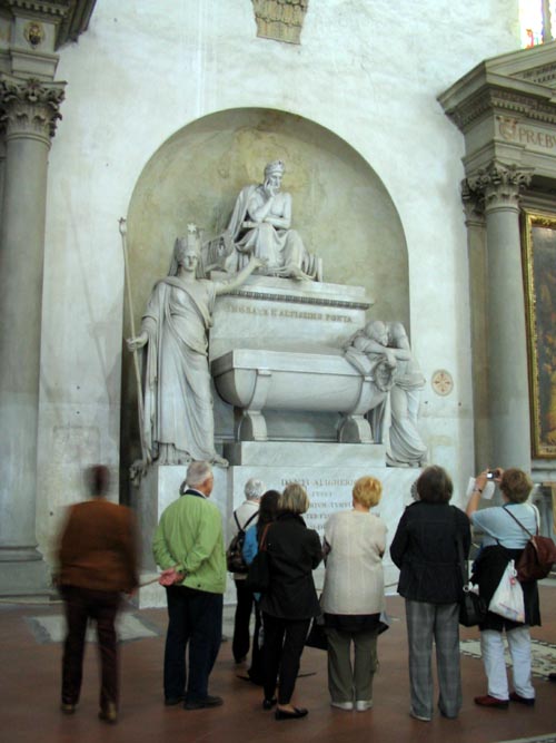 Dante Memorial, Basilica di Santa Croce, Piazza Santa Croce, Florence, Tuscany, Italy