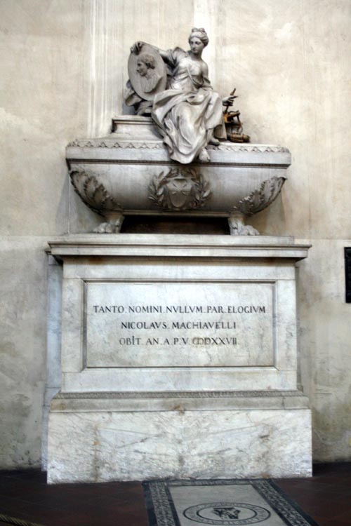 Tomb of Niccolo Machiavelli, Basilica di Santa Croce, Piazza Santa Croce, Florence, Tuscany, Italy